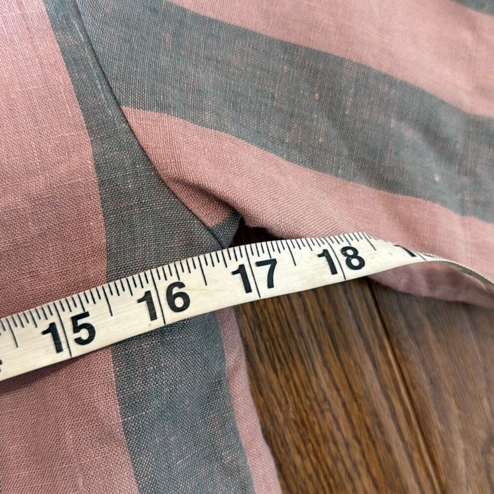 Madewell Pink and Gray Striped Short-Sleeve Button Front Blouse - Picture 6 of 10